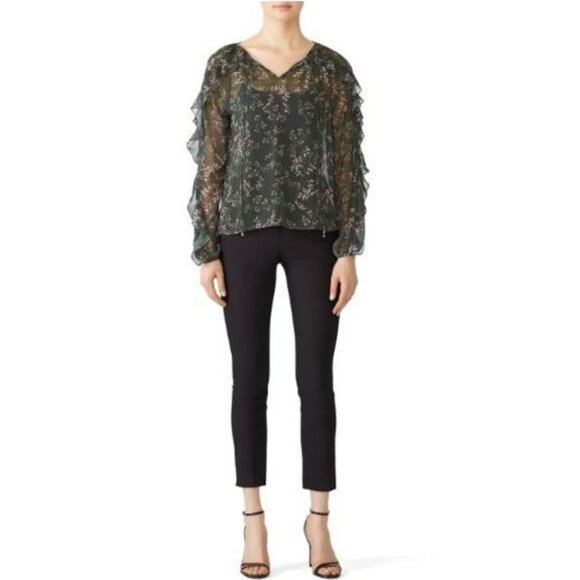 SLATE & WILLOW, Long sleeve floral green blouse - Picture 5 of 13